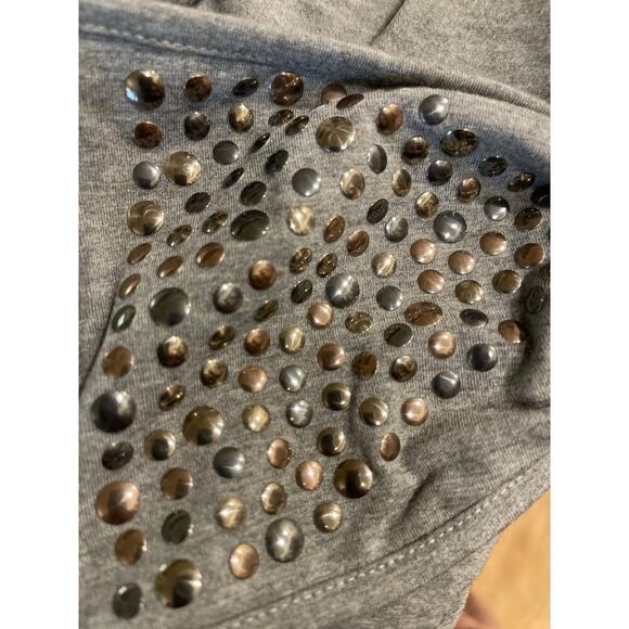 Top shop bodysuit grey with metal varied colored pattern size large - Picture 3 of 4